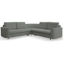Narożnik LAREN nowoczesna sofa z funkcją spania, pojemnik na pościel, plastikowe nogi, prawa strona, CIEMNOSZARY, 251x251x85 cm Narożnik LAREN nowoczesna sofa z funkcją spania, pojemnik na pościel, plastikowe nogi, prawa strona, CIEMNOSZARY, 251x251x85 cm