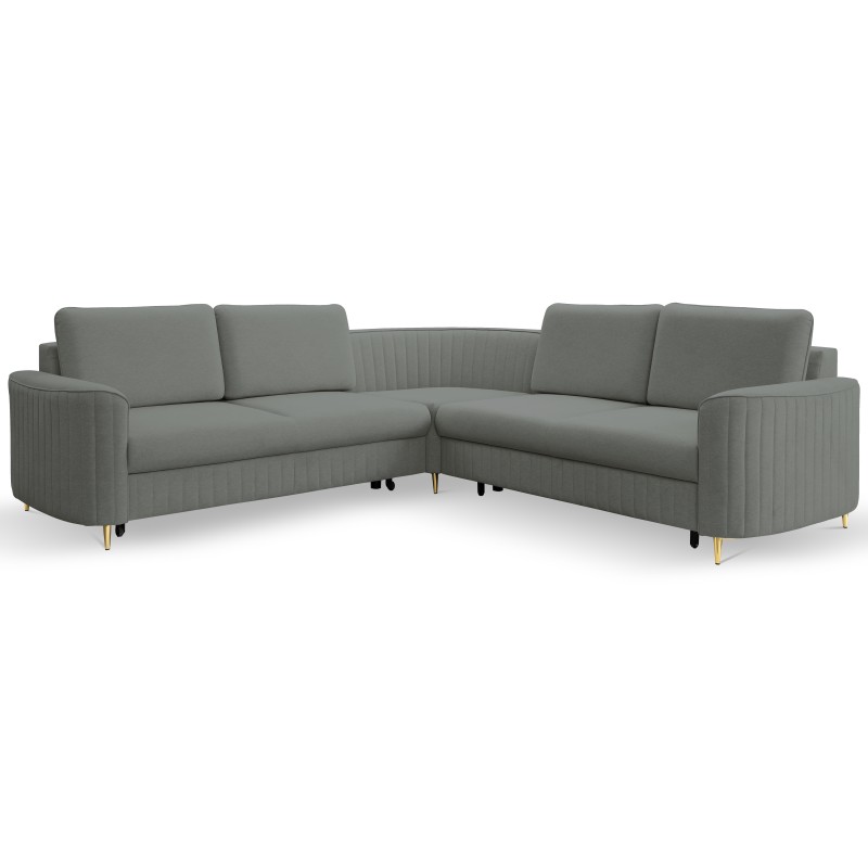 Narożnik LAREN nowoczesna sofa z funkcją spania, pojemnik na pościel, plastikowe nogi, prawa strona, CIEMNOSZARY, 251x251x85 cm Narożnik LAREN nowoczesna sofa z funkcją spania, pojemnik na pościel, plastikowe nogi, prawa strona, CIEMNOSZARY, 251x251x85 cm