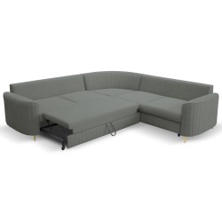 Narożnik LAREN nowoczesna sofa z funkcją spania, pojemnik na pościel, plastikowe nogi, prawa strona, CIEMNOSZARY, 251x251x85 cm Narożnik LAREN nowoczesna sofa z funkcją spania, pojemnik na pościel, plastikowe nogi, prawa strona, CIEMNOSZARY, 251x251x85 cm