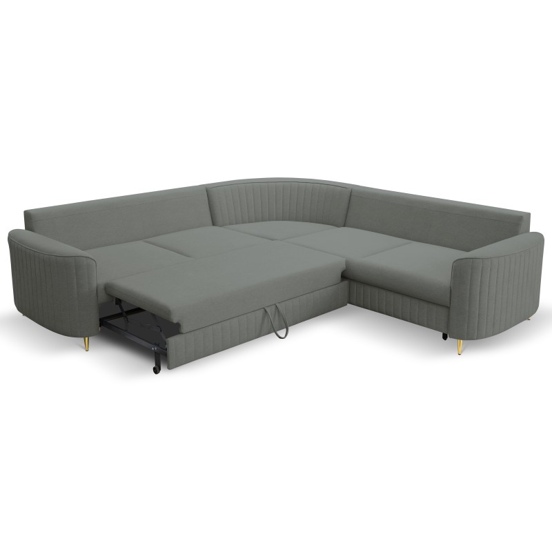 Narożnik LAREN nowoczesna sofa z funkcją spania, pojemnik na pościel, plastikowe nogi, prawa strona, CIEMNOSZARY, 251x251x85 cm Narożnik LAREN nowoczesna sofa z funkcją spania, pojemnik na pościel, plastikowe nogi, prawa strona, CIEMNOSZARY, 251x251x85 cm