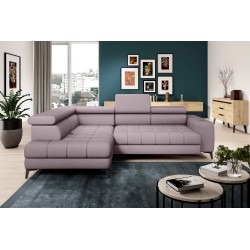 Narożnik BAGGIO Lewostronny z funkcją spania, wolnostojący tkanina LETTO 60 Pudrowy Róż Narożnik BAGGIO Lewostronny z funkcją spania, wolnostojący tkanina LETTO 60 Pudrowy Róż