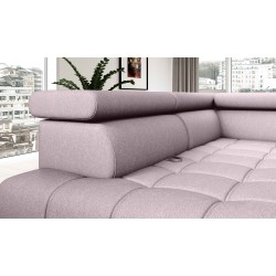 Narożnik BAGGIO Lewostronny z funkcją spania, wolnostojący tkanina LETTO 60 Pudrowy Róż Narożnik BAGGIO Lewostronny z funkcją spania, wolnostojący tkanina LETTO 60 Pudrowy Róż