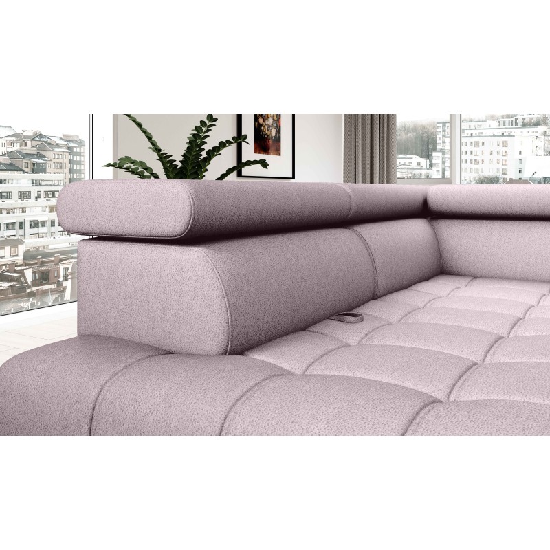 Narożnik BAGGIO Lewostronny z funkcją spania, wolnostojący tkanina LETTO 60 Pudrowy Róż Narożnik BAGGIO Lewostronny z funkcją spania, wolnostojący tkanina LETTO 60 Pudrowy Róż