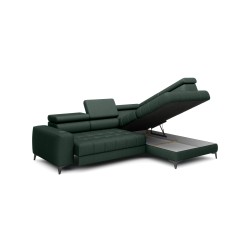 Narożnik BAGGIO Prawostronny z funkcją spania, wolnostojący tkanina LETTO 39 Ciemna Zieleń Narożnik BAGGIO Prawostronny z funkcją spania, wolnostojący tkanina LETTO 39 Ciemna Zieleń