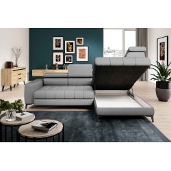 Narożnik BAGGIO Prawostronny z funkcją spania, wolnostojący tkanina LETTO 88 Szary Narożnik BAGGIO Prawostronny z funkcją spania, wolnostojący tkanina LETTO 88 Szary