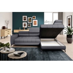 Narożnik BAGGIO Prawostronny z funkcją spania, wolnostojący tkanina LETTO 93 Ciemnoszary Narożnik BAGGIO Prawostronny z funkcją spania, wolnostojący tkanina LETTO 93 Ciemnoszary