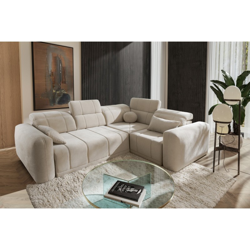 Luxor II Corner Sofa with Sleeping Function Plecionka, Wind 05 - Comfort and Elegance in One