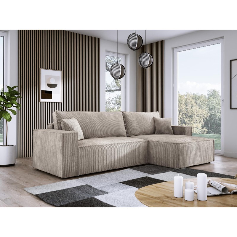 Narożnik POSO XL Lewostronny zestaw z poduszkami wolnostojący tkanina POSO 02