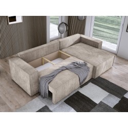 Narożnik POSO XL Lewostronny zestaw z poduszkami wolnostojący tkanina POSO 02