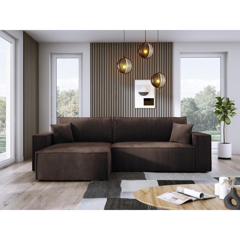 Narożnik POSO XL Lewostronny zestaw z poduszkami wolnostojący tkanina POSO 06