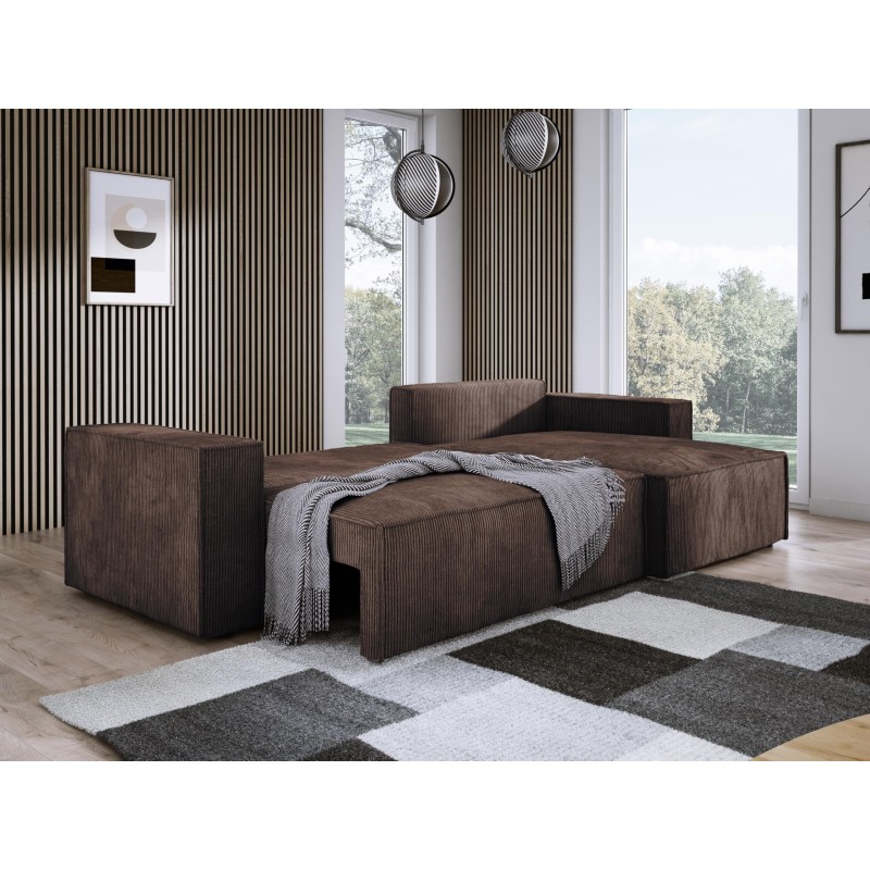 Narożnik POSO XL Lewostronny zestaw z poduszkami wolnostojący tkanina POSO 06