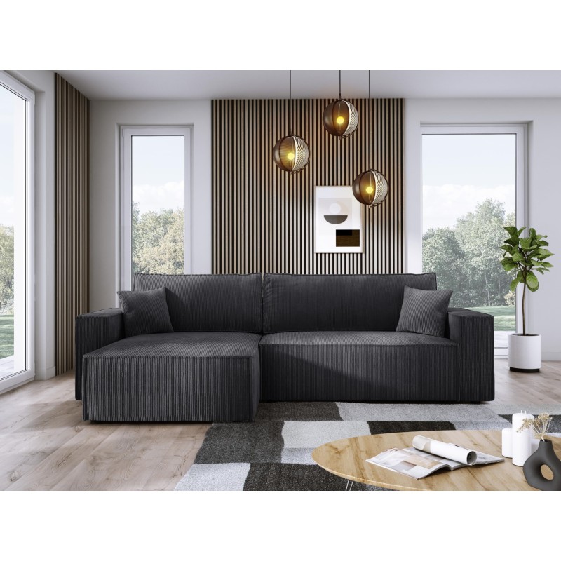 Narożnik POSO XL Lewostronny zestaw z poduszkami wolnostojący tkanina POSO 34