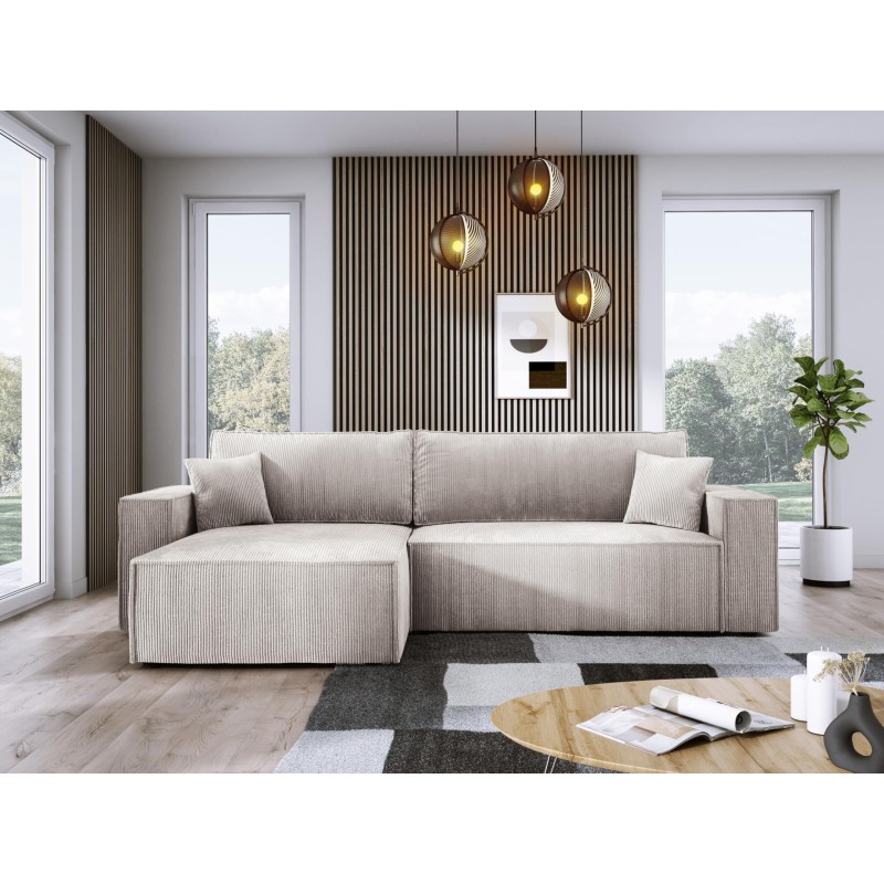 Narożnik POSO XL Lewostronny zestaw z poduszkami wolnostojący tkanina POSO 100