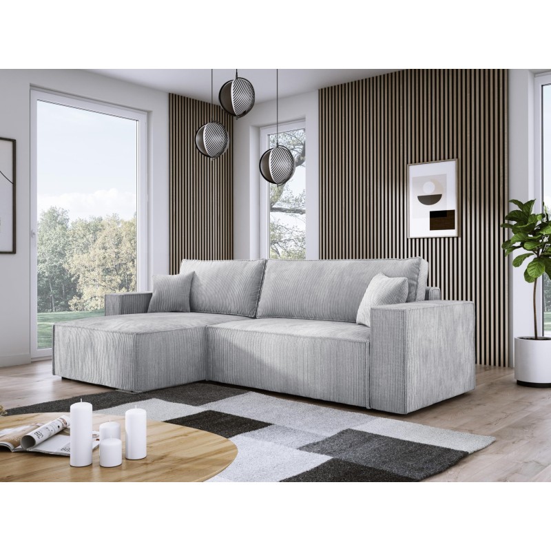 Narożnik POSO XL Lewostronny zestaw z poduszkami wolnostojący tkanina POSO 110