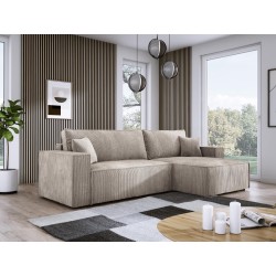 Narożnik POSO XL Prawostronny zestaw z poduszkami wolnostojący tkanina POSO 02