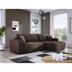 Narożnik POSO XL Prawostronny zestaw z poduszkami wolnostojący tkanina POSO 06