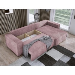 Narożnik POSO XL Prawostronny zestaw z poduszkami wolnostojący tkanina POSO 27