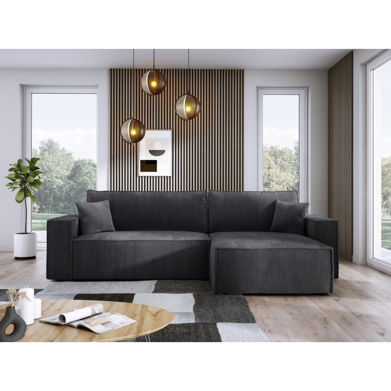 Narożnik POSO XL Prawostronny zestaw z poduszkami wolnostojący tkanina POSO 60