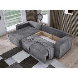 Narożnik POSO XL Prawostronny zestaw z poduszkami wolnostojący tkanina POSO 60