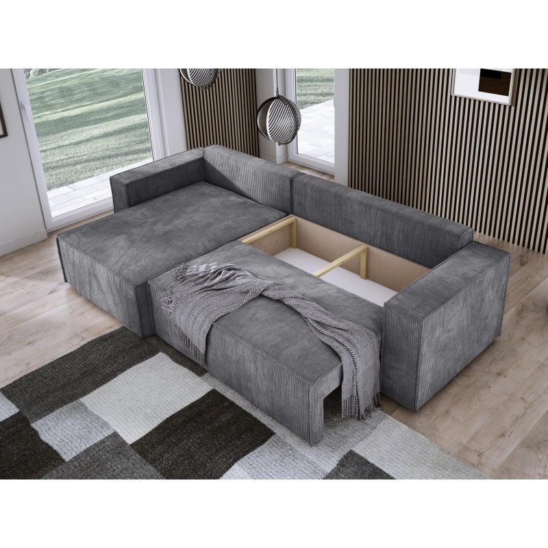 Narożnik POSO XL Prawostronny zestaw z poduszkami wolnostojący tkanina POSO 60