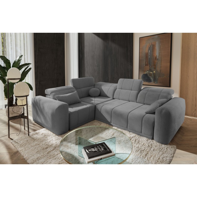 Narożnik Luxor II z funkcją spania Plecionka, Wind 90 - komfort i elegancja w jednym