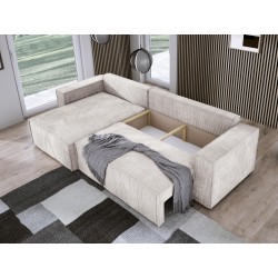 Narożnik POSO XL Prawostronny zestaw z poduszkami wolnostojący tkanina POSO 100