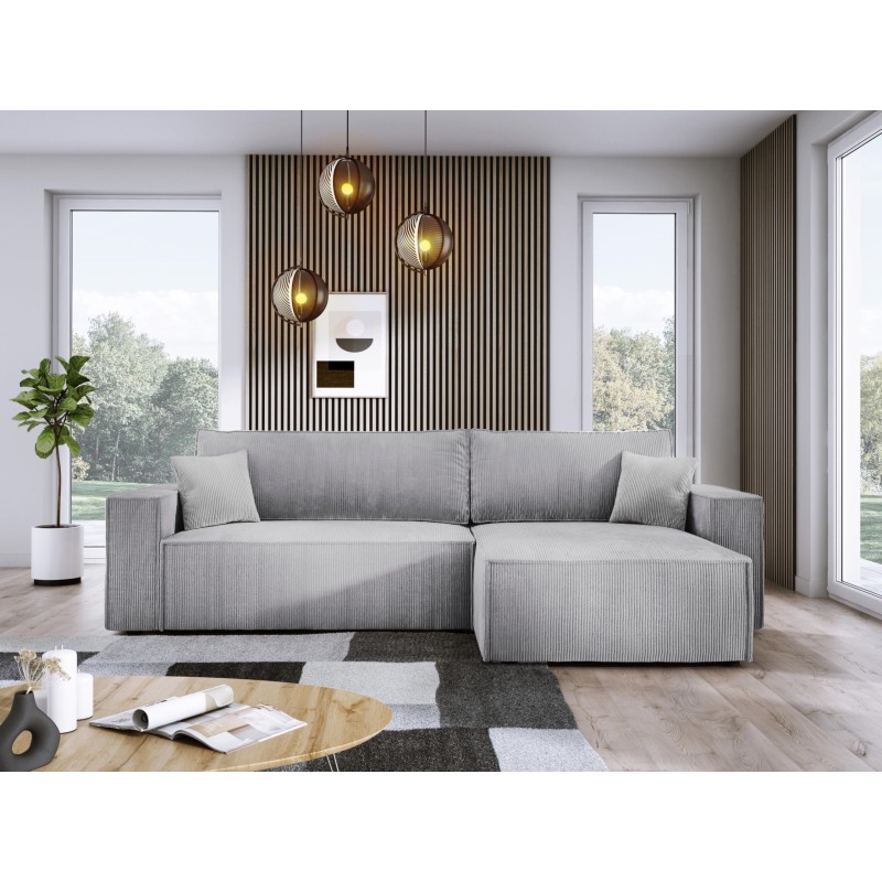 Narożnik POSO XL Prawostronny zestaw z poduszkami wolnostojący tkanina POSO 110