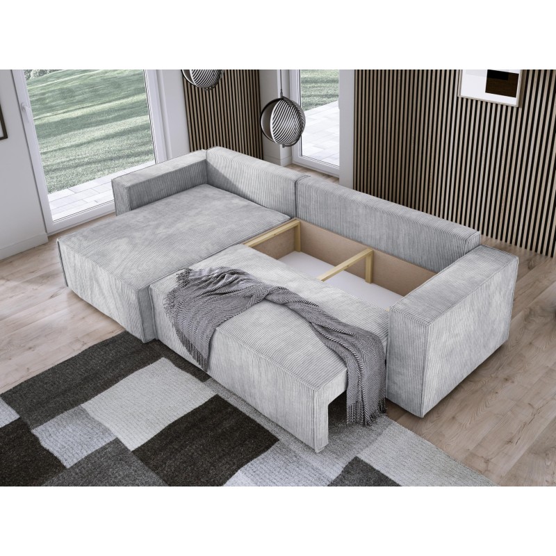 Narożnik POSO XL Prawostronny zestaw z poduszkami wolnostojący tkanina POSO 110