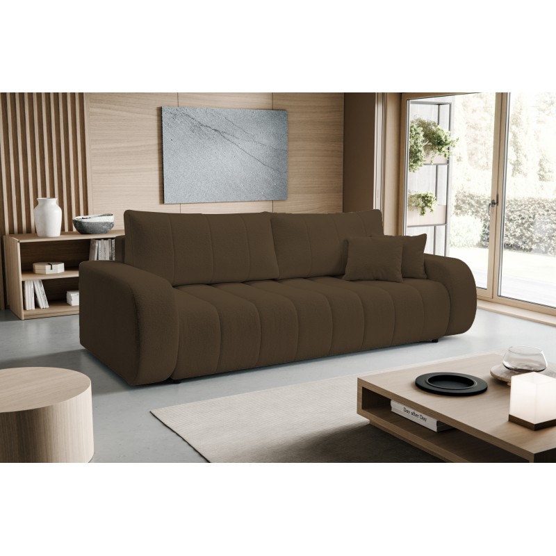 Sofa BALOO z funkcja spania i pojemnikiem BRĄZOWY LAMBI 04 Sofa BALOO z funkcja spania i pojemnikiem BRĄZOWY LAMBI 04