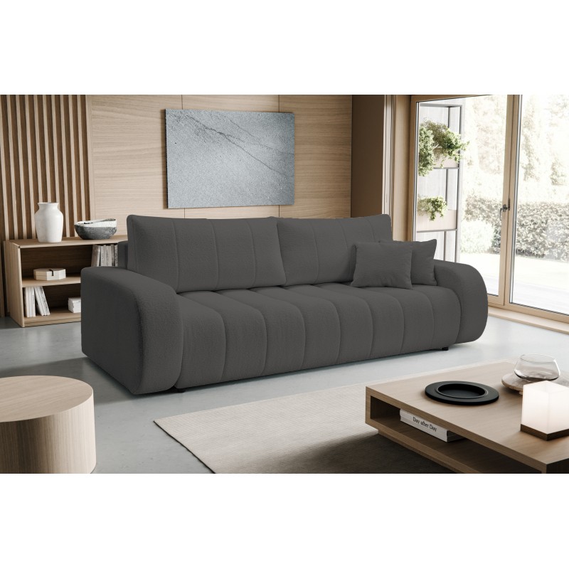 Sofa BALOO z funkcja spania i pojemnikiem CIEMNY SZARY LAMBI 12 Sofa BALOO z funkcja spania i pojemnikiem CIEMNY SZARY LAMBI 12