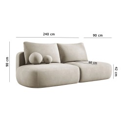 Sofa BABU z funkcja spania i pojemnikiem SREBRNY CLOUD 81 Sofa BABU z funkcja spania i pojemnikiem SREBRNY CLOUD 81