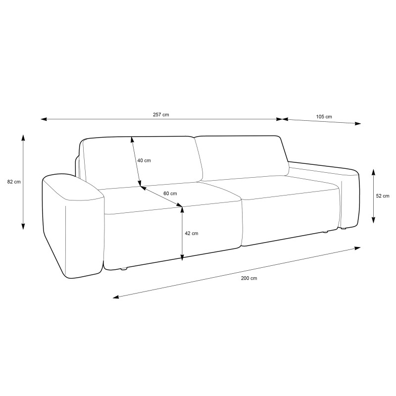 Sofa BOULI z funkcja spania i pojemnikiem POPIELATY RAVEN 06 Sofa BOULI z funkcja spania i pojemnikiem POPIELATY RAVEN 06