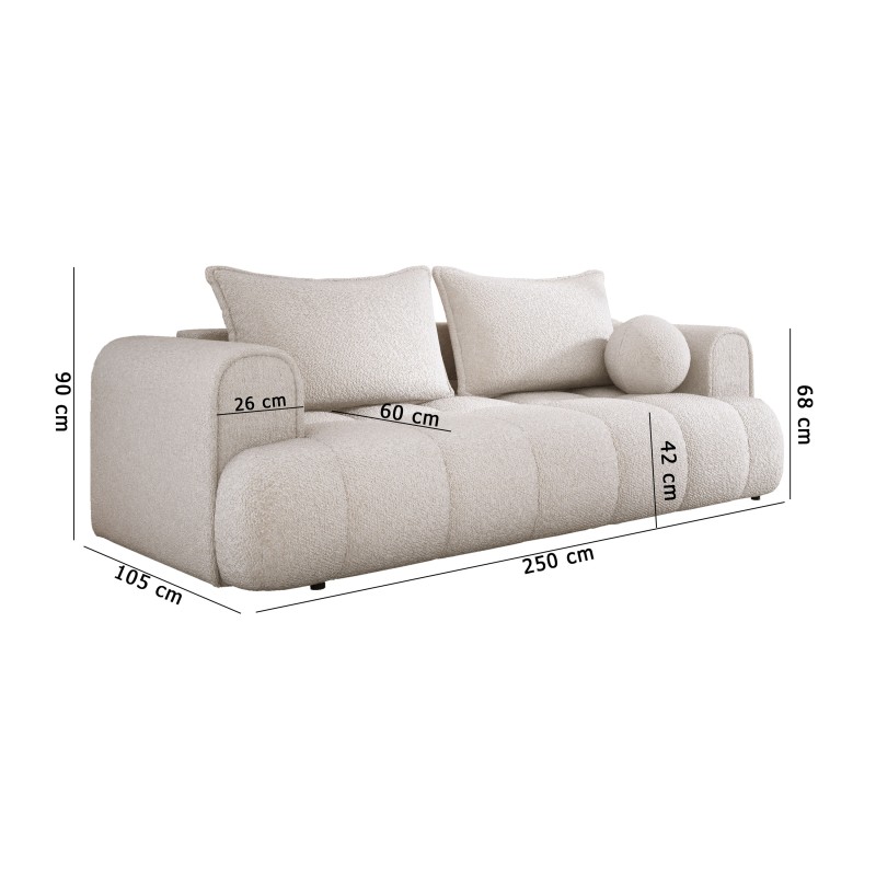 Sofa COCO z funkcja spania i pojemnikiem PIASKOWY ANTHOLOGY 06 Sofa COCO z funkcja spania i pojemnikiem PIASKOWY ANTHOLOGY 06