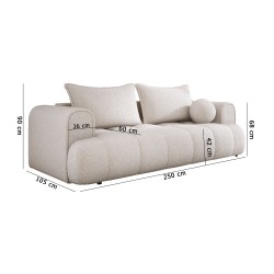Sofa COCO z funkcja spania i pojemnikiem POPIELATY CLOUD 81 Sofa COCO z funkcja spania i pojemnikiem POPIELATY CLOUD 81