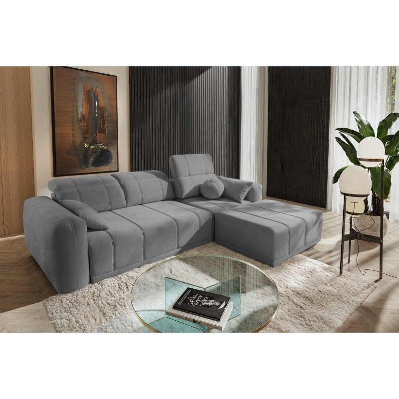 Luxor I Corner Sofa with Sleeping Function in Plecionka Fabric, Wind 90 - Luxury and Comfort in Your Living Room