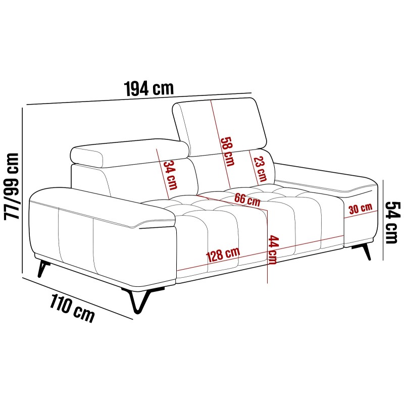Sofa PALLADIO 2 osobowa z regulowanymi zagłówkami MONOLITH 37 Sofa PALLADIO 2 osobowa z regulowanymi zagłówkami MONOLITH 37