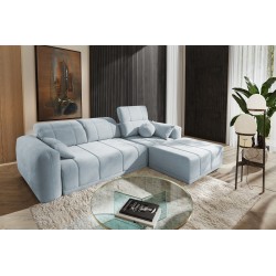 Luxor I corner sofa with sleeping function in Plecionka fabric, Wind 73 - Luxury and comfort in your living room