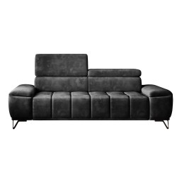 Sofa PALLADIO 2 osobowa z regulowanymi zagłówkami MONOLITH 97