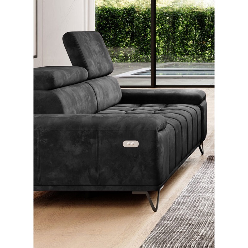 Sofa PALLADIO 2 osobowa z elektrycznym systemem rozkładania siedziska regulowane zagłówki MONOLITH 97 Sofa PALLADIO 2 osobowa z elektrycznym systemem rozkładania siedziska regulowane zagłówki MONOLITH 97