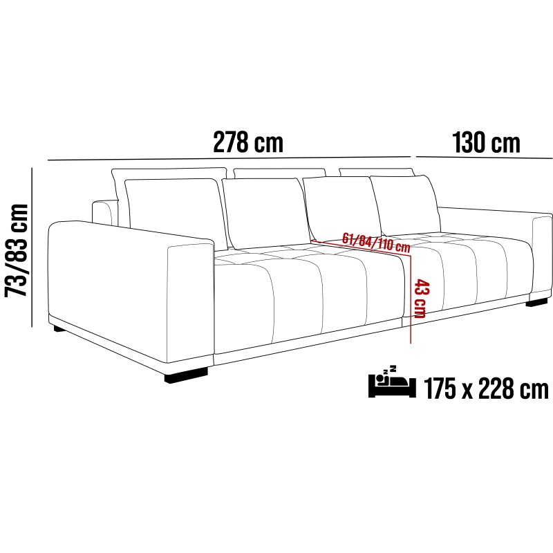 Sofa MOTTA funkcja spania System rozkładania DL KANSAS 11 Sofa MOTTA funkcja spania System rozkładania DL KANSAS 11