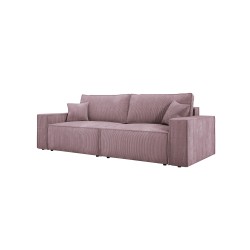 Kanapa KASJO Uniny Sofo-Narożnik z funkcją spania i poduszkami, 2x pojemnik POSO 027 Różowy DOMOHOME
