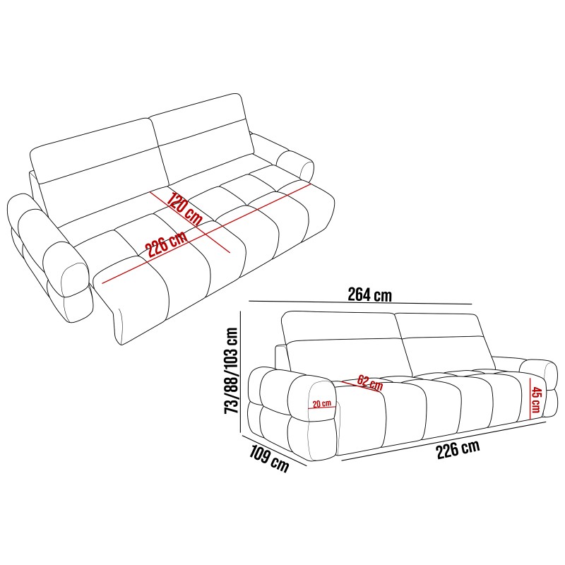 Sofa MATEO z funkcją RELAX i elektryczną regulacji siedziska tkanina PERFECT HARMONY 80 Sofa MATEO z funkcją RELAX i elektryczną regulacji siedziska tkanina PERFECT HARMONY 80