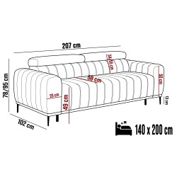 Sofa GANDI 140 z funkcją RELAX i włoski system rozkładania funkcji spania ONTARIO 35 Sofa GANDI 140 z funkcją RELAX i włoski system rozkładania funkcji spania ONTARIO 35
