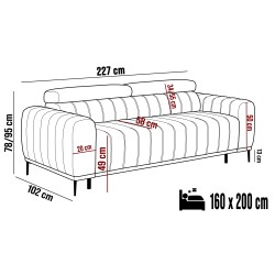 Sofa GANDI 160 z funkcją RELAX i włoski system rozkładania funkcji spania ONTARIO 19 Sofa GANDI 160 z funkcją RELAX i włoski system rozkładania funkcji spania ONTARIO 19