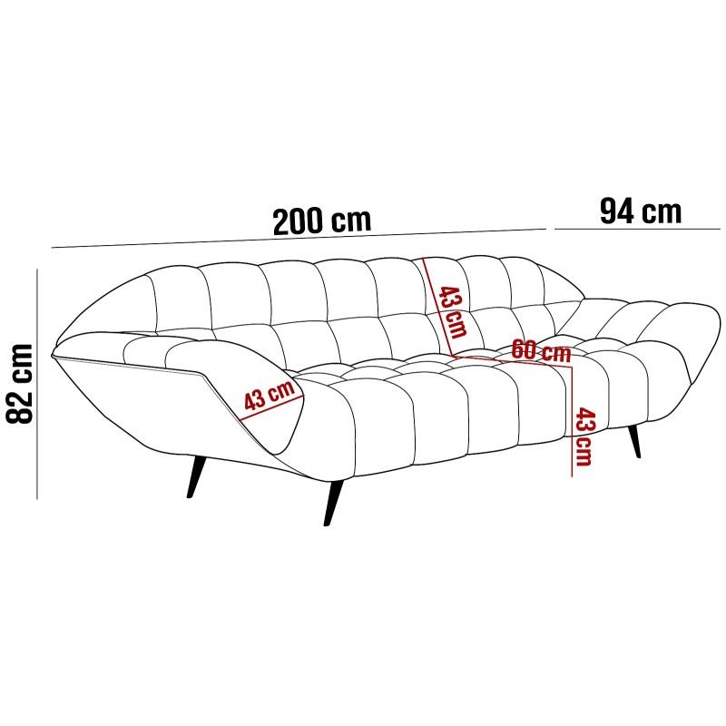 Sofa GAPPA 2 osobowa wolnostojąca w tkaninie MONOLITH 48 Sofa GAPPA 2 osobowa wolnostojąca w tkaninie MONOLITH 48
