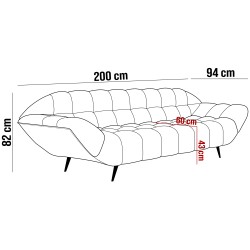 Sofa GAPPA 2 osobowa wolnostojąca w tkaninie MONOLITH 69 Sofa GAPPA 2 osobowa wolnostojąca w tkaninie MONOLITH 69