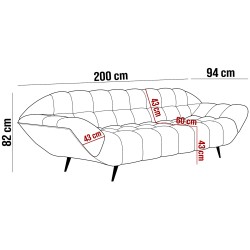 Sofa GAPPA 2 osobowa wolnostojąca w tkaninie MONOLITH 97 Sofa GAPPA 2 osobowa wolnostojąca w tkaninie MONOLITH 97