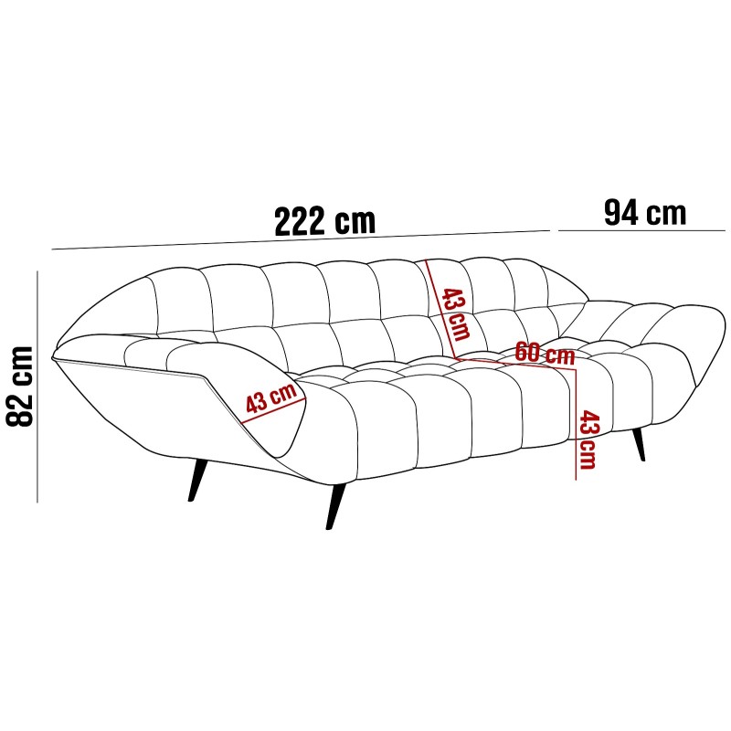 Sofa GAPPA 3 osobowa wolnostojąca w tkaninie MONOLITH 79 Sofa GAPPA 3 osobowa wolnostojąca w tkaninie MONOLITH 79