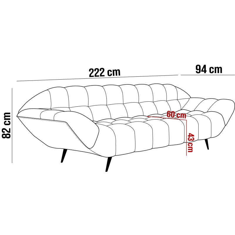 Sofa GAPPA 3 osobowa wolnostojąca w tkaninie MONOLITH 79 Sofa GAPPA 3 osobowa wolnostojąca w tkaninie MONOLITH 79