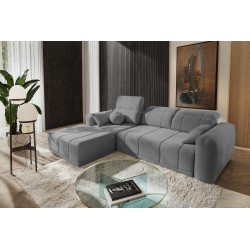 Narożnik Luxor I z funkcją spania w tkaninie Plecionka, Wind 90 - Luksus i wygoda w Twoim salonie